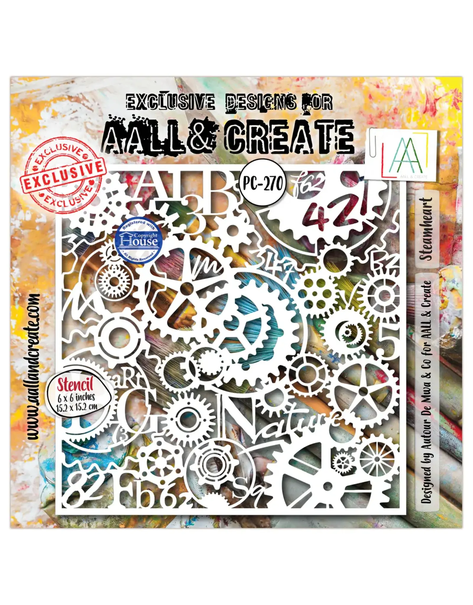 AALL & CREATE AALL & CREATE AUTOUR DE MWA #270 STEAMHEART 6X6 STENCIL