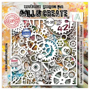 AALL & CREATE AALL & CREATE AUTOUR DE MWA #270 STEAMHEART 6X6 STENCIL
