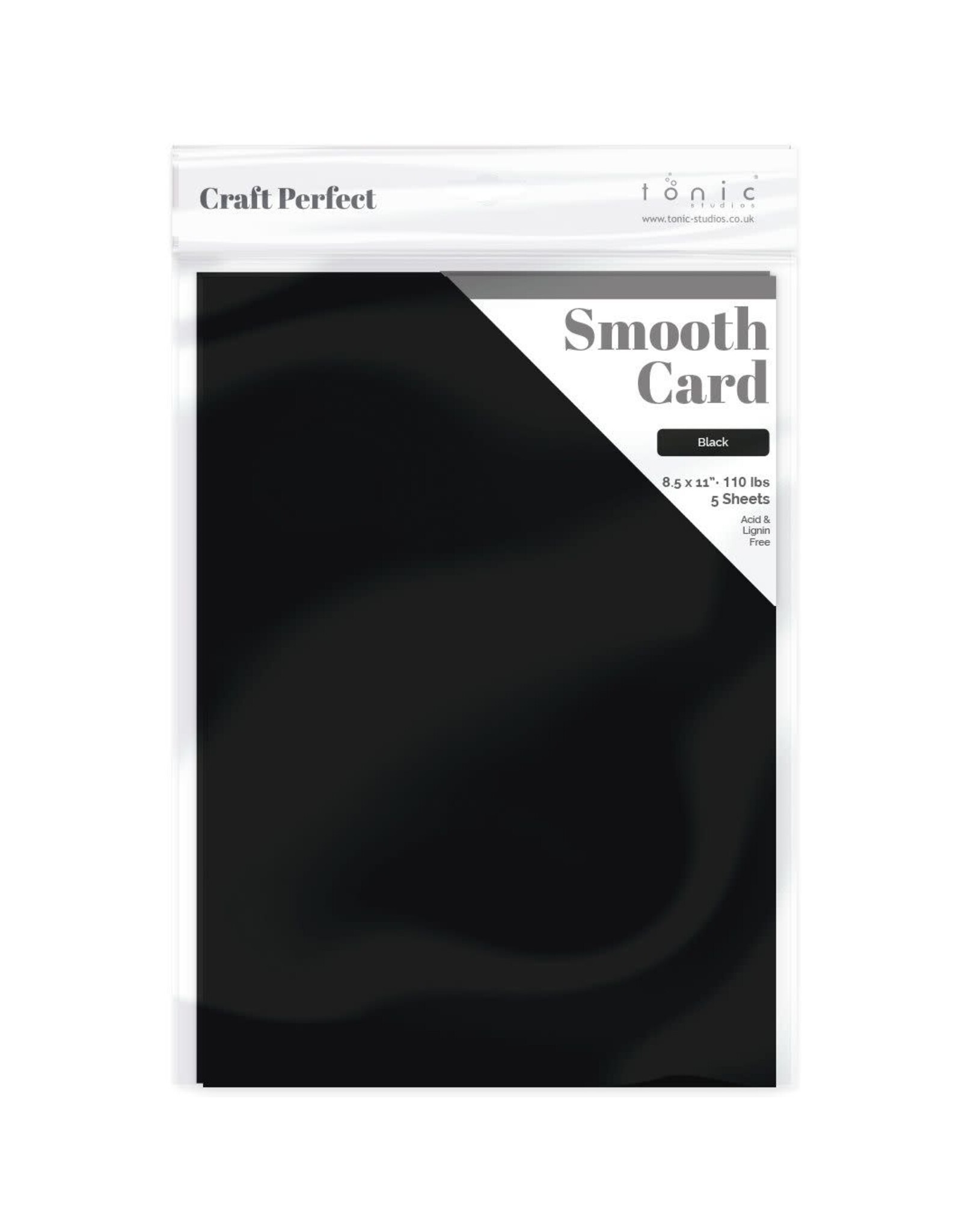 TONIC TONIC STUDIOS CRAFT PERFECT BLACK 8.5x11 SMOOTH CARDSTOCK 5/PK