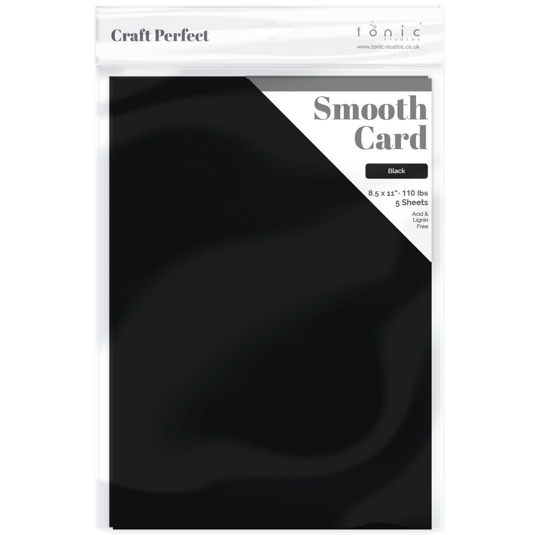 TONIC TONIC STUDIOS CRAFT PERFECT BLACK 8.5x11 SMOOTH CARDSTOCK 5/PK