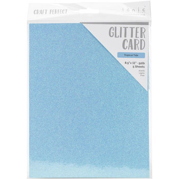 TONIC TONIC STUDIOS GLITTER CARD TROPICAL TIDE 8.5X11 5PK