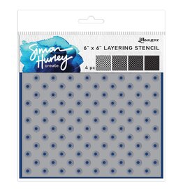 RANGER RANGER SIMON HURLEY POLKA DOTS 6x6 LAYERING STENCIL SET