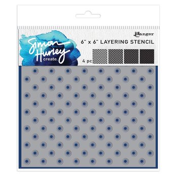 RANGER RANGER SIMON HURLEY POLKA DOTS 6x6 LAYERING STENCIL SET