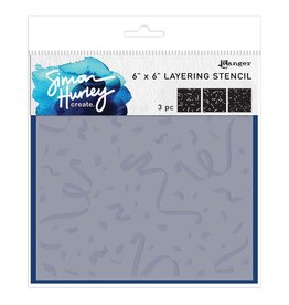 RANGER RANGER SIMON HURLEY CUE THE CONFETTI 6x6 LAYERING STENCIL SET