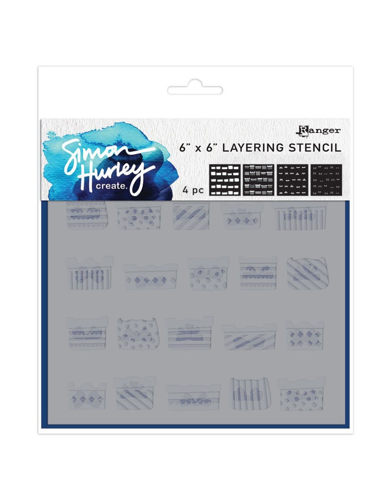 RANGER RANGER SIMON HURLEY GIFTED 6x6 LAYERING STENCIL SET