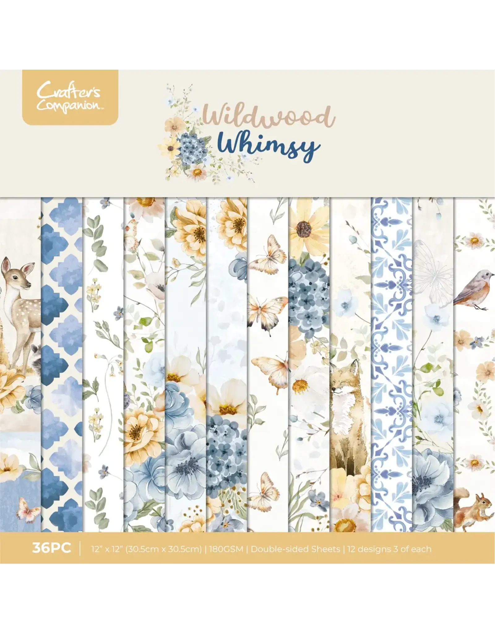 CRAFTERS COMPANION CRAFTERS COMPANION WILDWOOD WHIMSY 12x12 PAPER PAD 36 SHEETS