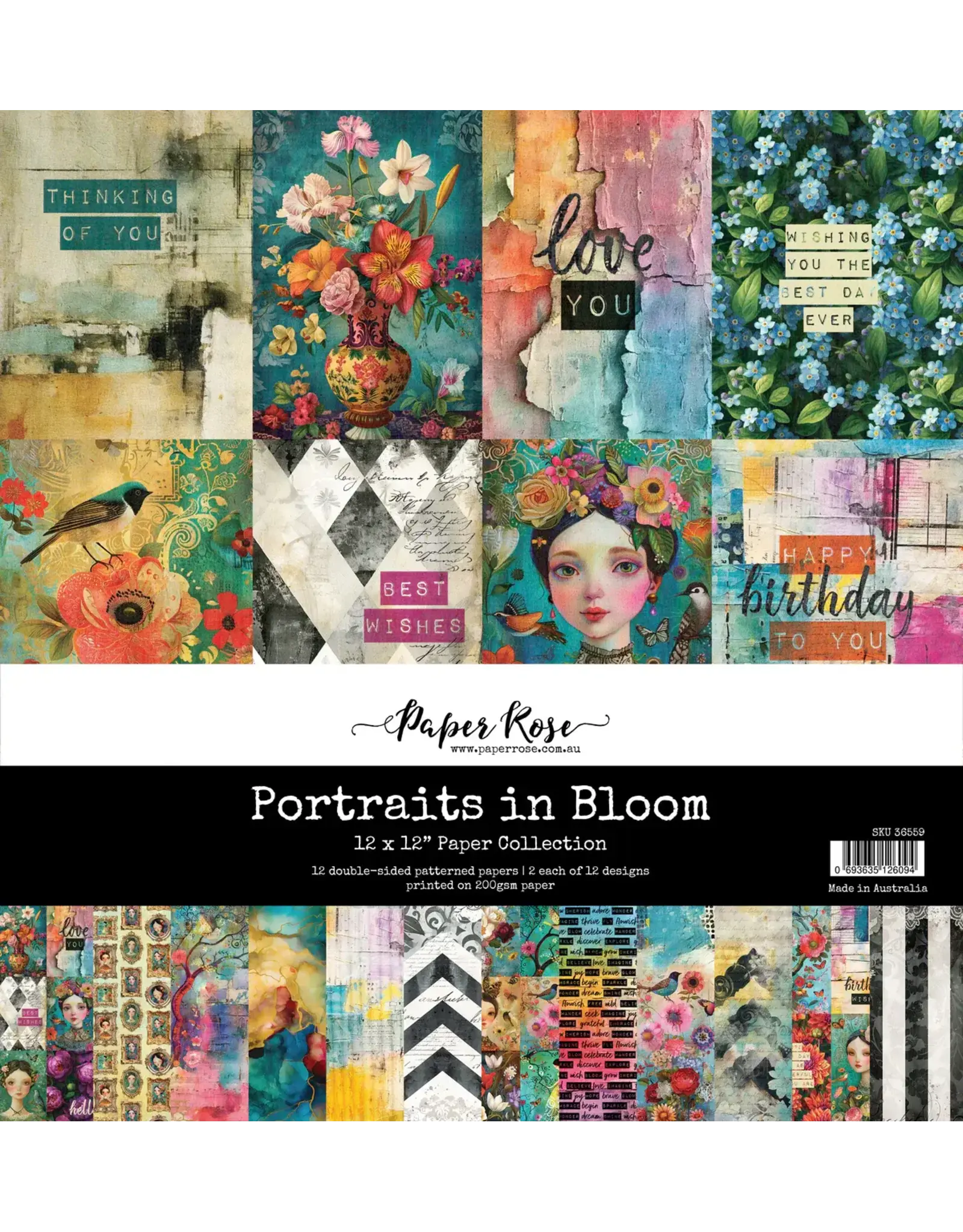 PAPER ROSE PAPER ROSE PORTRAITS IN BLOOM 12x12 PAPER COLLECTION