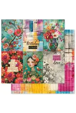 PAPER ROSE PAPER ROSE PORTRAITS IN BLOOM - E 12x12 CARDSTOCK