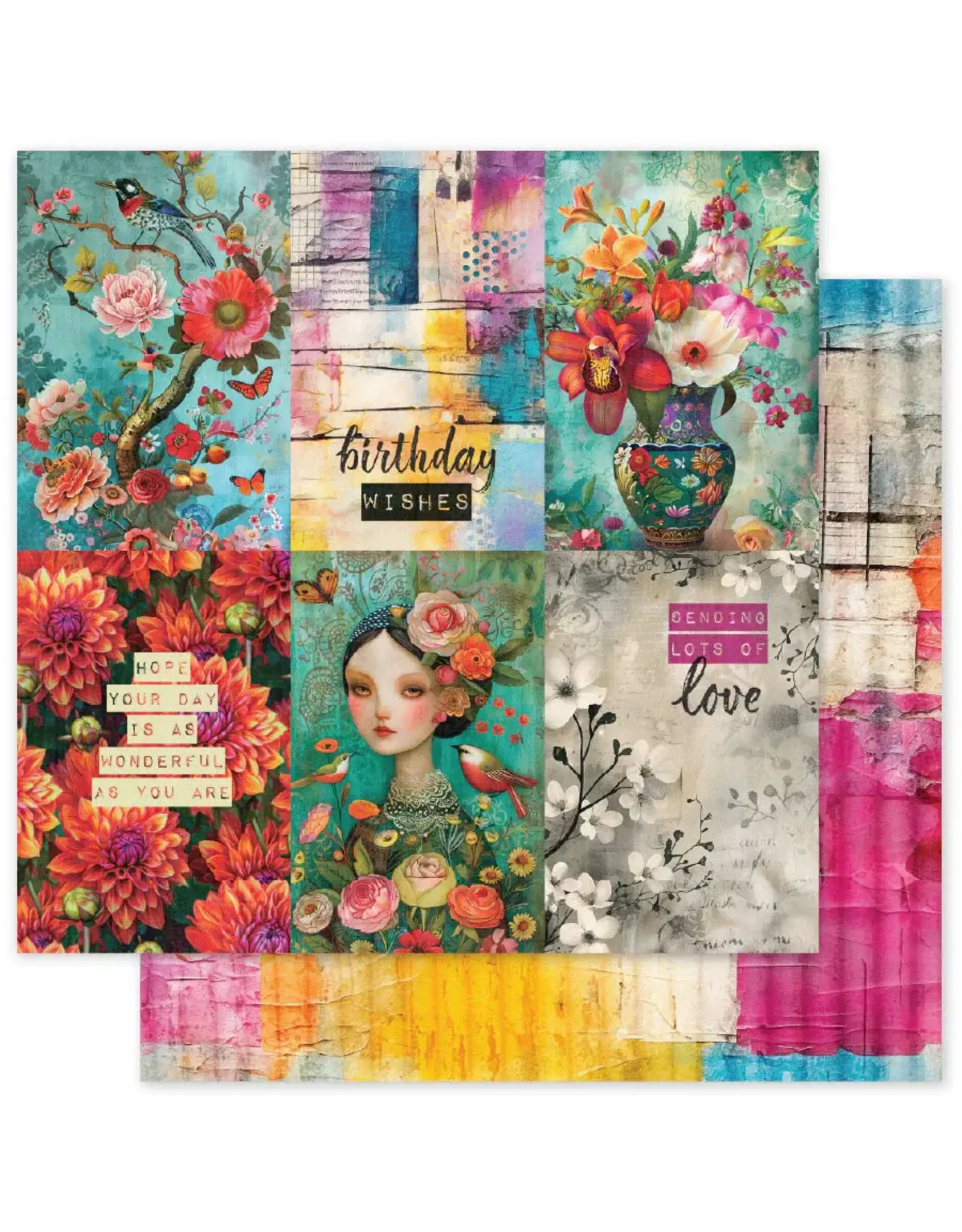 PAPER ROSE PAPER ROSE PORTRAITS IN BLOOM - E 12x12 CARDSTOCK