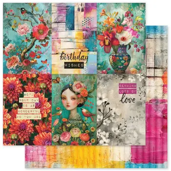 PAPER ROSE PAPER ROSE PORTRAITS IN BLOOM - E 12x12 CARDSTOCK