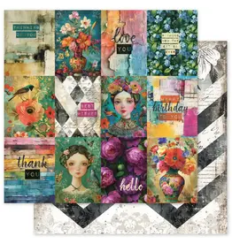PAPER ROSE PAPER ROSE PORTRAITS IN BLOOM - A 12x12 CARDSTOCK
