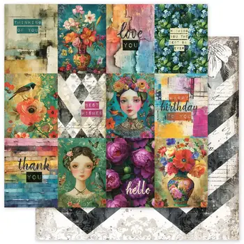 PAPER ROSE PAPER ROSE PORTRAITS IN BLOOM - A 12x12 CARDSTOCK