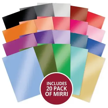 HUNKYDORY CRAFTS LTD. HUNKYDORY ESSENTIAL COLOUR ASSORTMENT MIRRI CARD 20 SHEETS