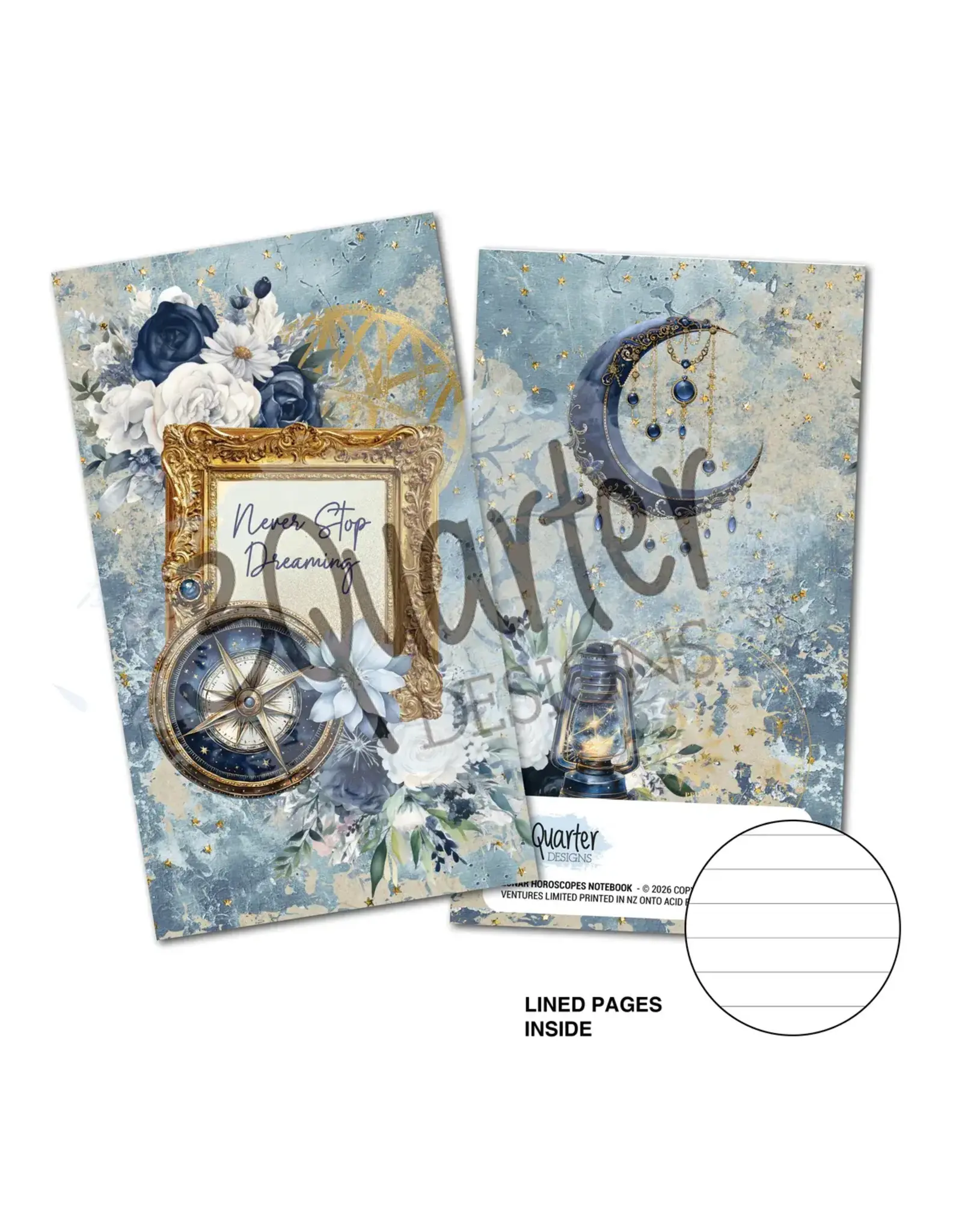 3QUARTER DESIGNS 3QUARTER DESIGNS LUNAR HOROSCOPES MINI NOTEBOOK