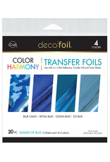THERMOWEB ICRAFT DECO FOIL COLOR HARMONY TRANSFER SHEETS SHADES OF BLUE  6x6 20 SHEETS