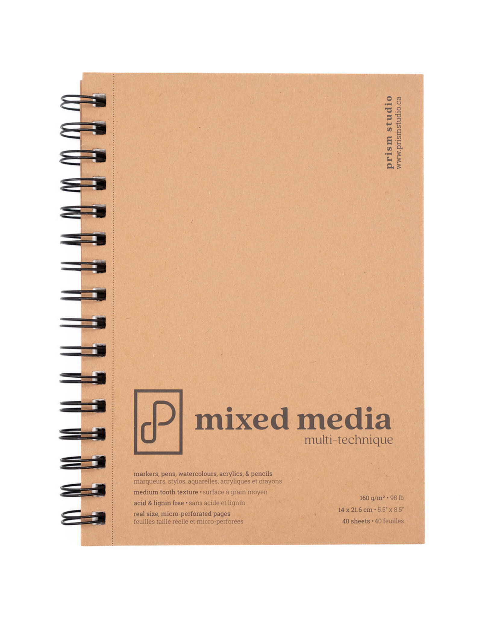 PRISM STUDIO PRISM STUDIO 5.5x8.5 MIXED MEDIA PAPER PAD 40 SHEETS