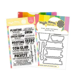 WAFFLE FLOWER WAFFLE FLOWER GREEN THUMB SENTIMENTS CLEAR STAMP SET AND DIE COMBO