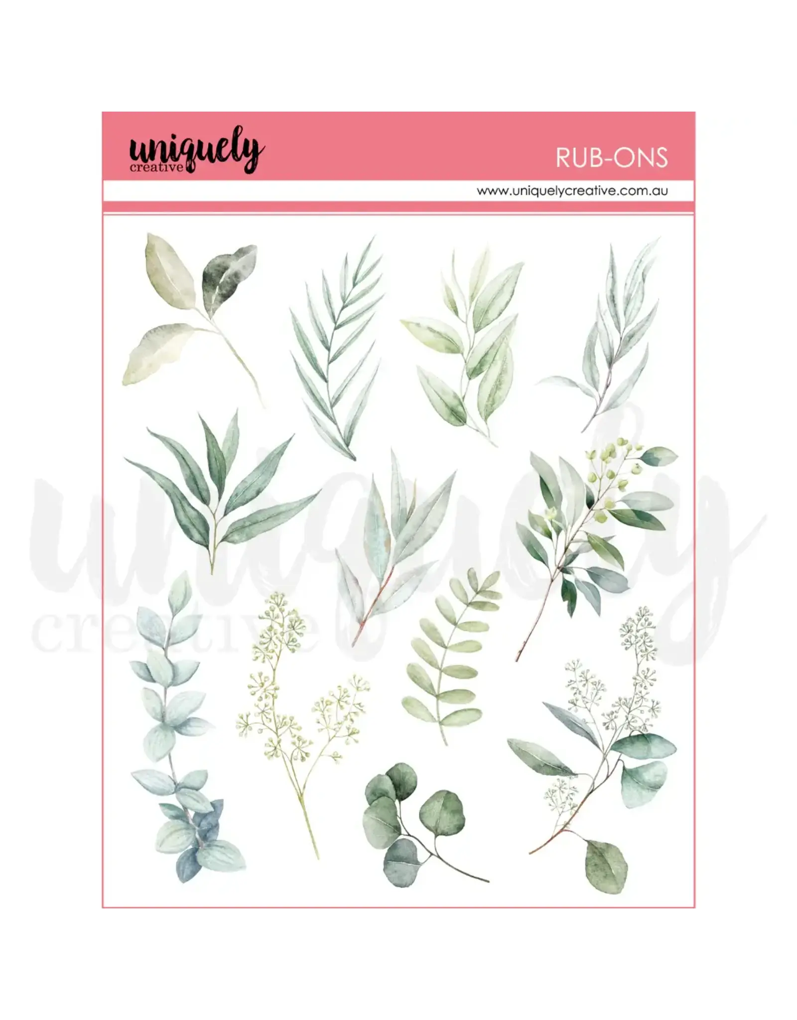 UNIQUELY CREATIVE UNIQUELY CREATIVE BOHO BOTANICALS RUB-ONS
