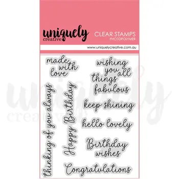 UNIQUELY CREATIVE UNIQUELY CREATIVE CELEBRATION SENTIMENTS CLEAR STAMP SET
