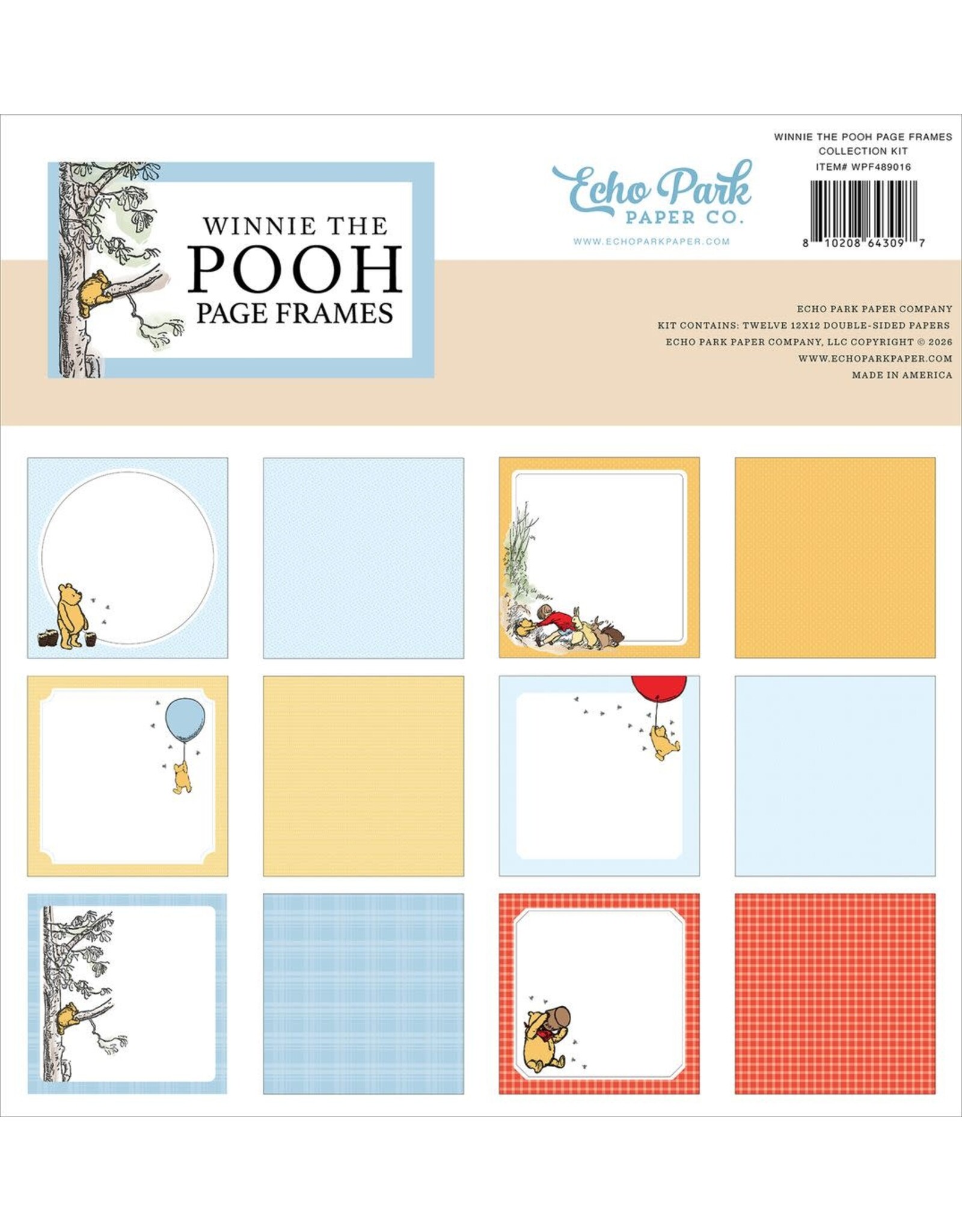 ECHO PARK PAPER ECHO PARK WINNIE THE POOH PAGE FRAMES 12x12 COLLECTION KIT
