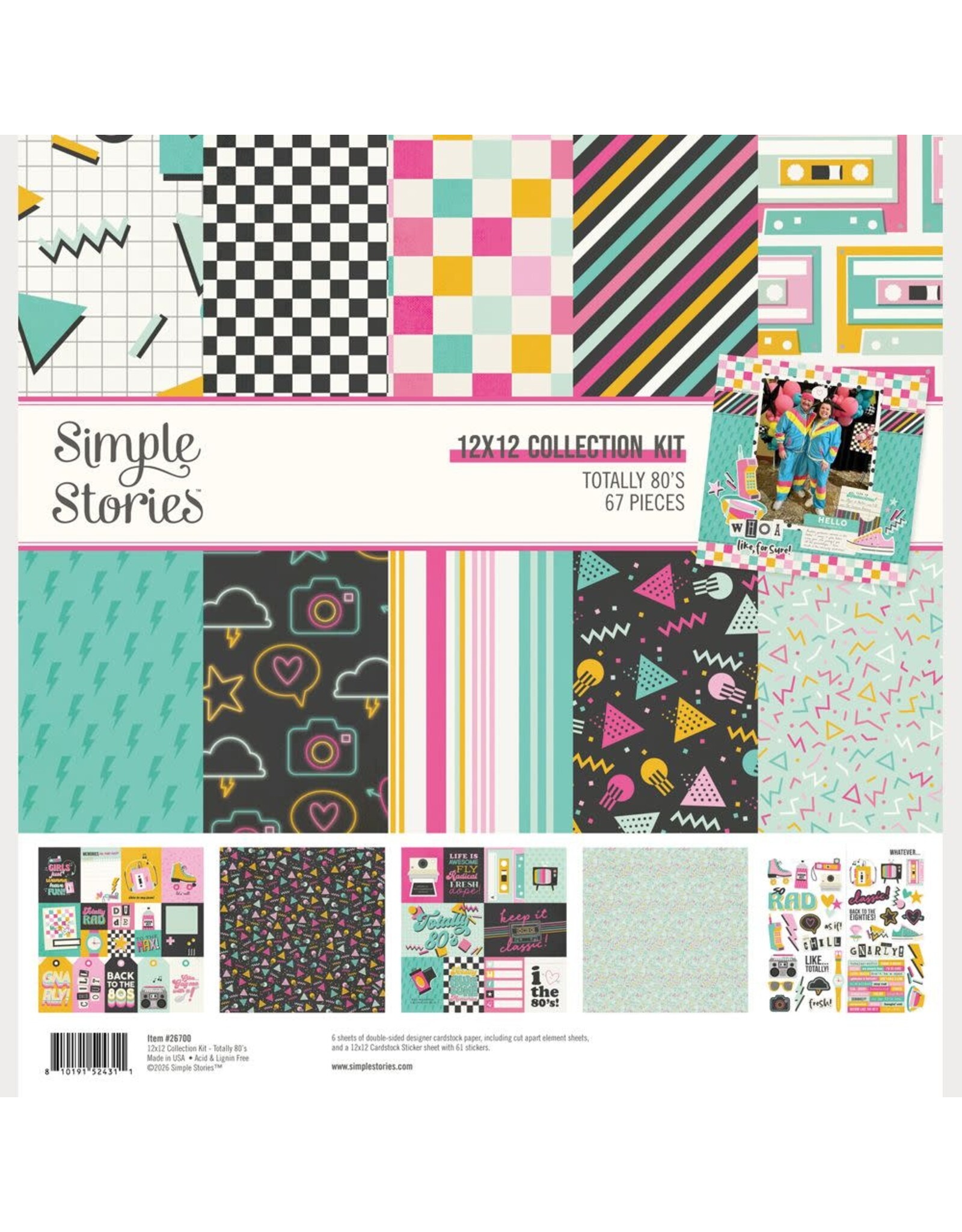 SIMPLE STORIES SIMPLE STORIES TOTALLY 80'S 12x12 COLLECTION KIT