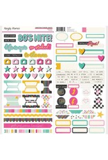 SIMPLE STORIES SIMPLE STORIES TOTALLY 80'S 12x12 CARDSTOCK STICKERS BASICS