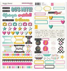 SIMPLE STORIES SIMPLE STORIES TOTALLY 80'S 12x12 CARDSTOCK STICKERS BASICS