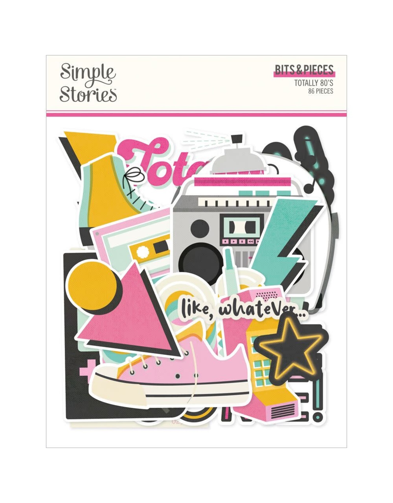 SIMPLE STORIES SIMPLE STORIES TOTALLY 80'S BITS & PIECES 86/PK