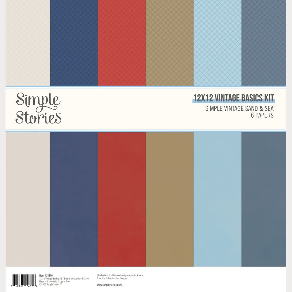 SIMPLE STORIES SIMPLE STORIES VINTAGE SAND & SEA 12x12 BASICS KIT
