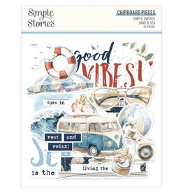 SIMPLE STORIES SIMPLE STORIES VINTAGE SAND & SEA CHIPBOARD PIECES 56/PK
