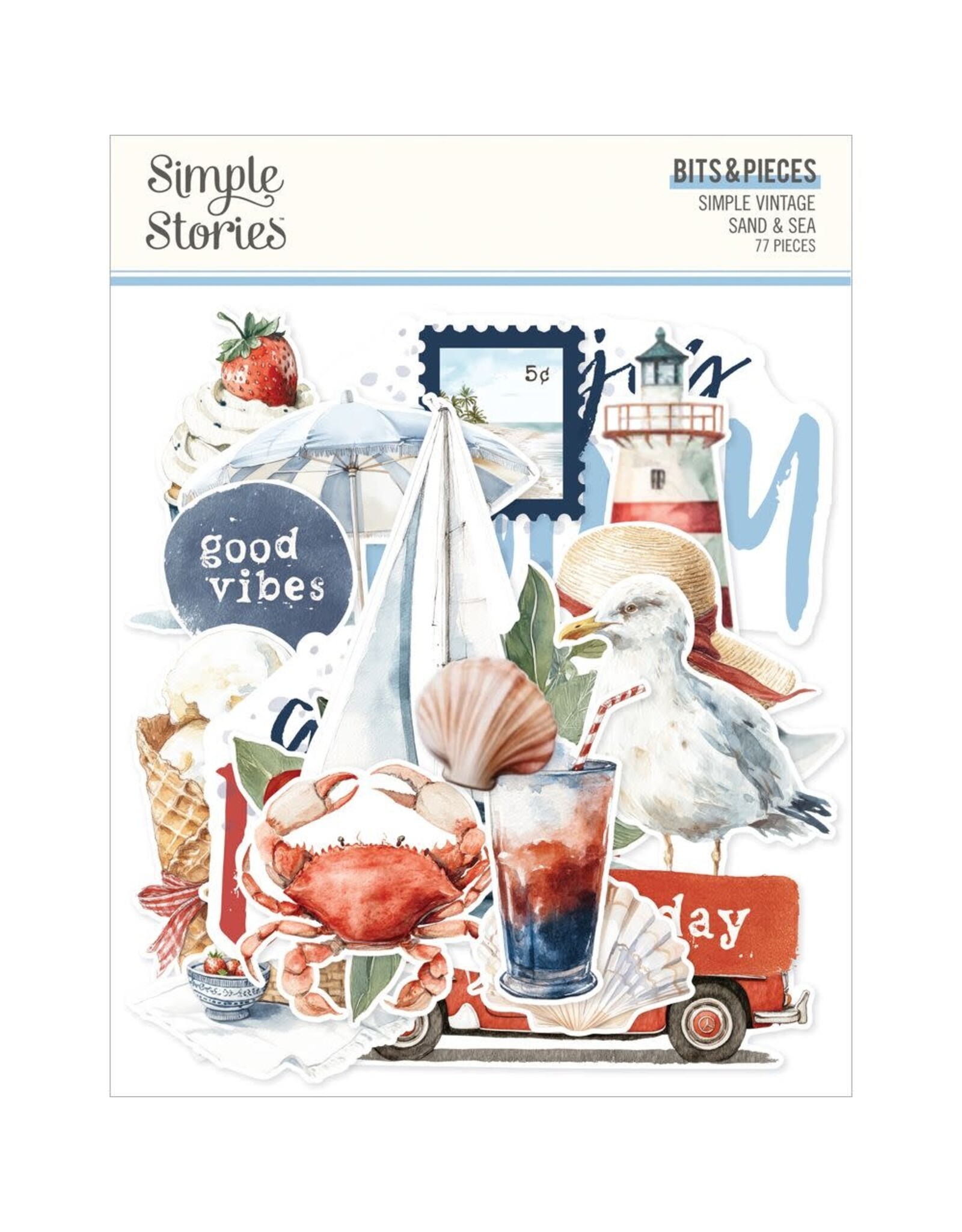 SIMPLE STORIES SIMPLE STORIES VINTAGE SAND & SEA BITS & PIECES 77/PK