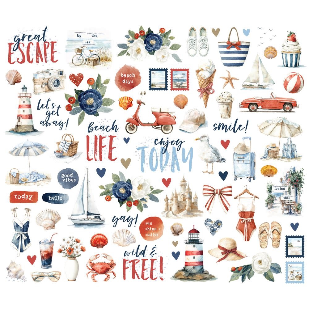 SIMPLE STORIES SIMPLE STORIES VINTAGE SAND & SEA BITS & PIECES 77/PK