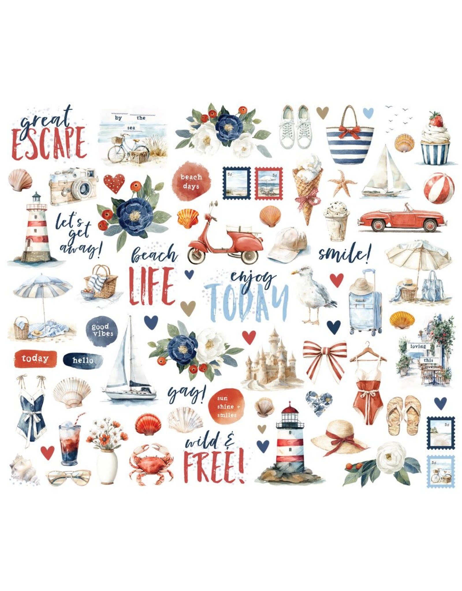 SIMPLE STORIES SIMPLE STORIES VINTAGE SAND & SEA BITS & PIECES 77/PK