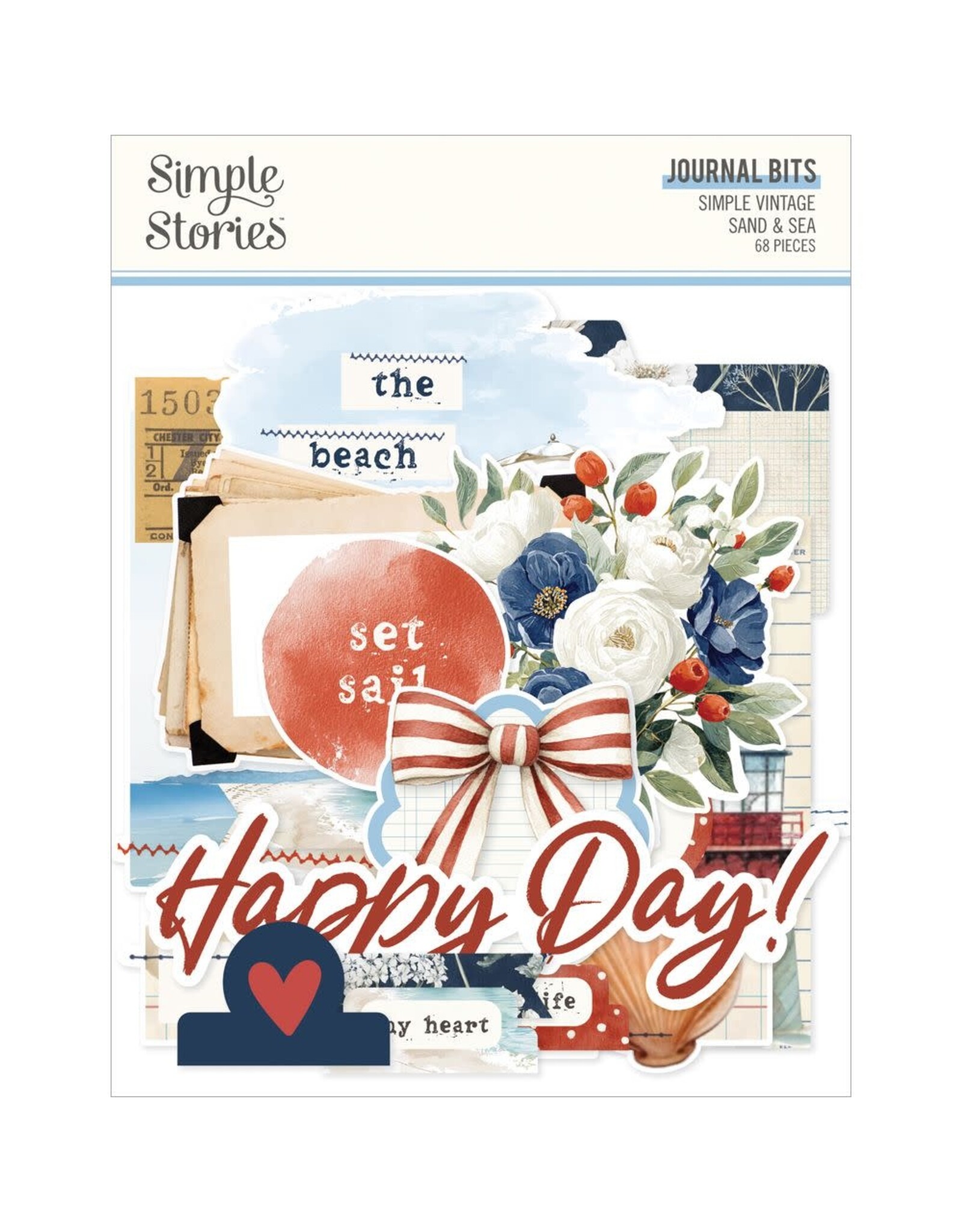 SIMPLE STORIES SIMPLE STORIES VINTAGE SAND & SEA JOURNAL BITS & PIECES 68/PK