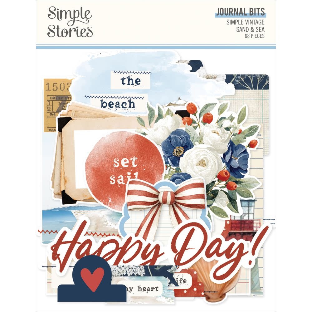 SIMPLE STORIES SIMPLE STORIES VINTAGE SAND & SEA JOURNAL BITS & PIECES 68/PK