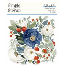 SIMPLE STORIES SIMPLE STORIES VINTAGE SAND & SEA FLORAL BITS & PIECES 30/PK
