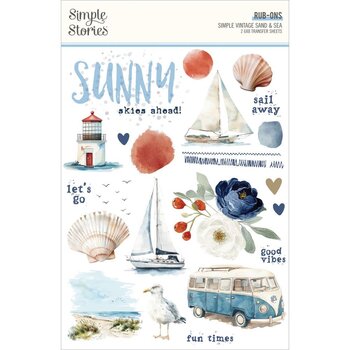 SIMPLE STORIES SIMPLE STORIES VINTAGE SAND & SEA 6x8 RUB-ONS 2/PK