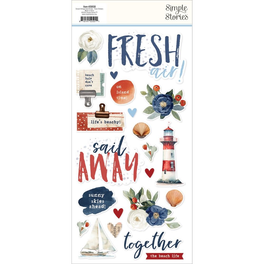 SIMPLE STORIES SIMPLE STORIES VINTAGE SAND & SEA FOAM STICKERS