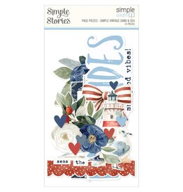 SIMPLE STORIES SIMPLE STORIES SIMPLE PAGES VINTAGE SAND & SEA PAGE PIECES 15/PK