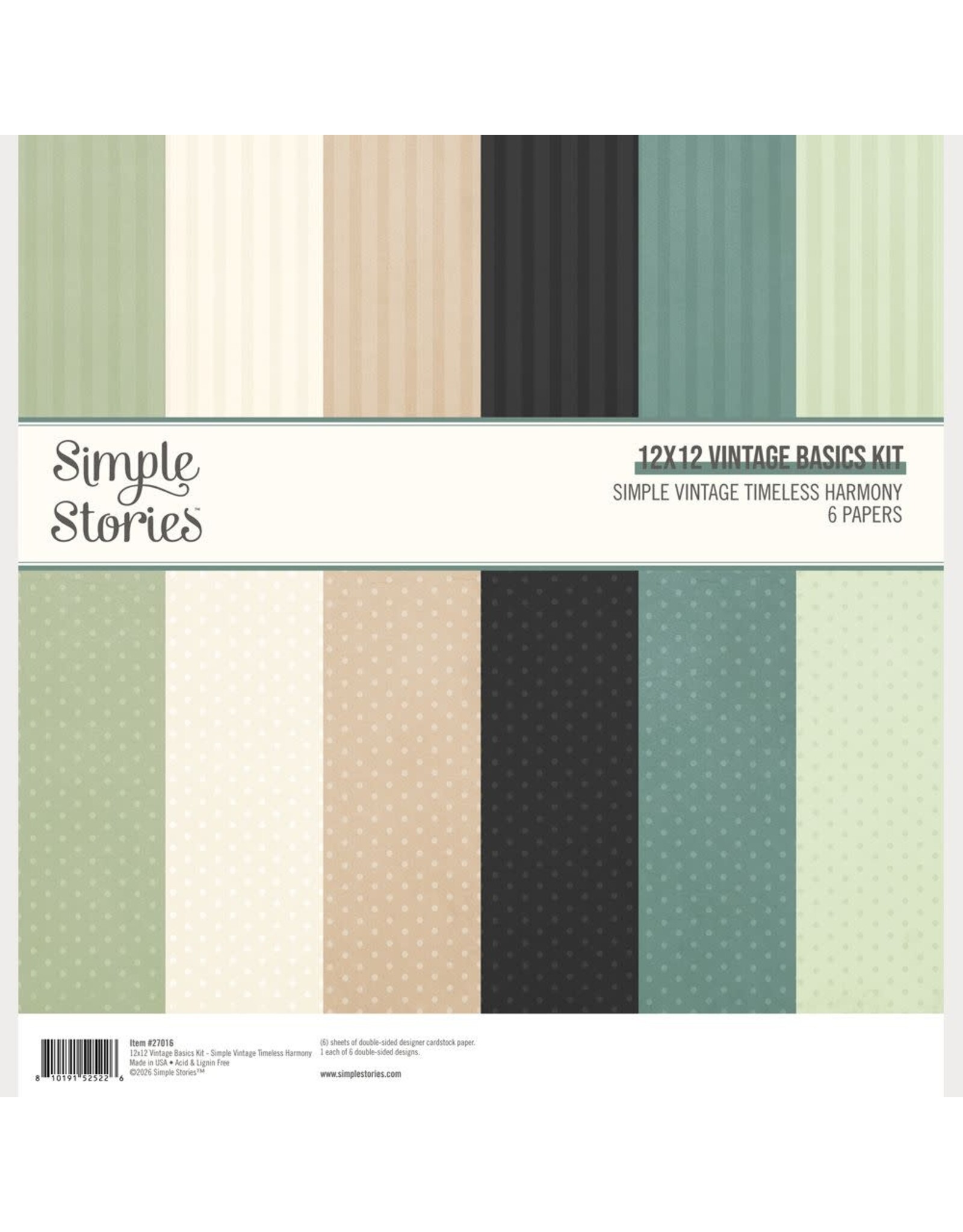 SIMPLE STORIES SIMPLE STORIES VINTAGE TIMELESS HARMONY 12x12 BASICS KIT