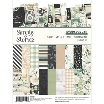 SIMPLE STORIES SIMPLE STORIES VINTAGE TIMELESS HARMONY 6x8 PAPER PAD 24 SHEETS