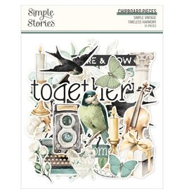 SIMPLE STORIES SIMPLE STORIES VINTAGE TIMELESS HARMONY CHIPBOARD PIECES 55/PK