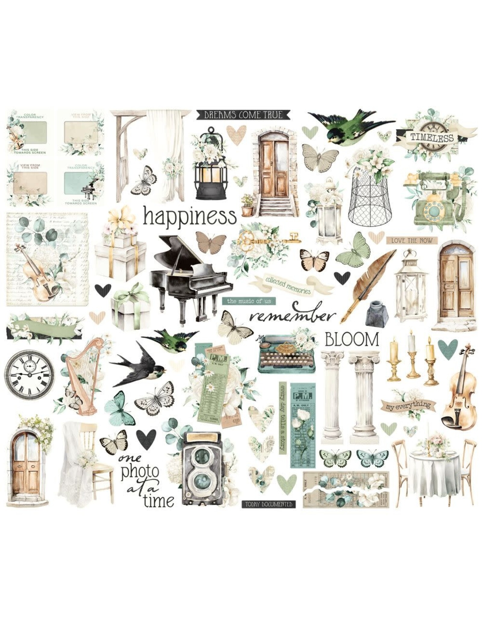 SIMPLE STORIES SIMPLE STORIES VINTAGE TIMELESS HARMONY BITS & PIECES 81/PK