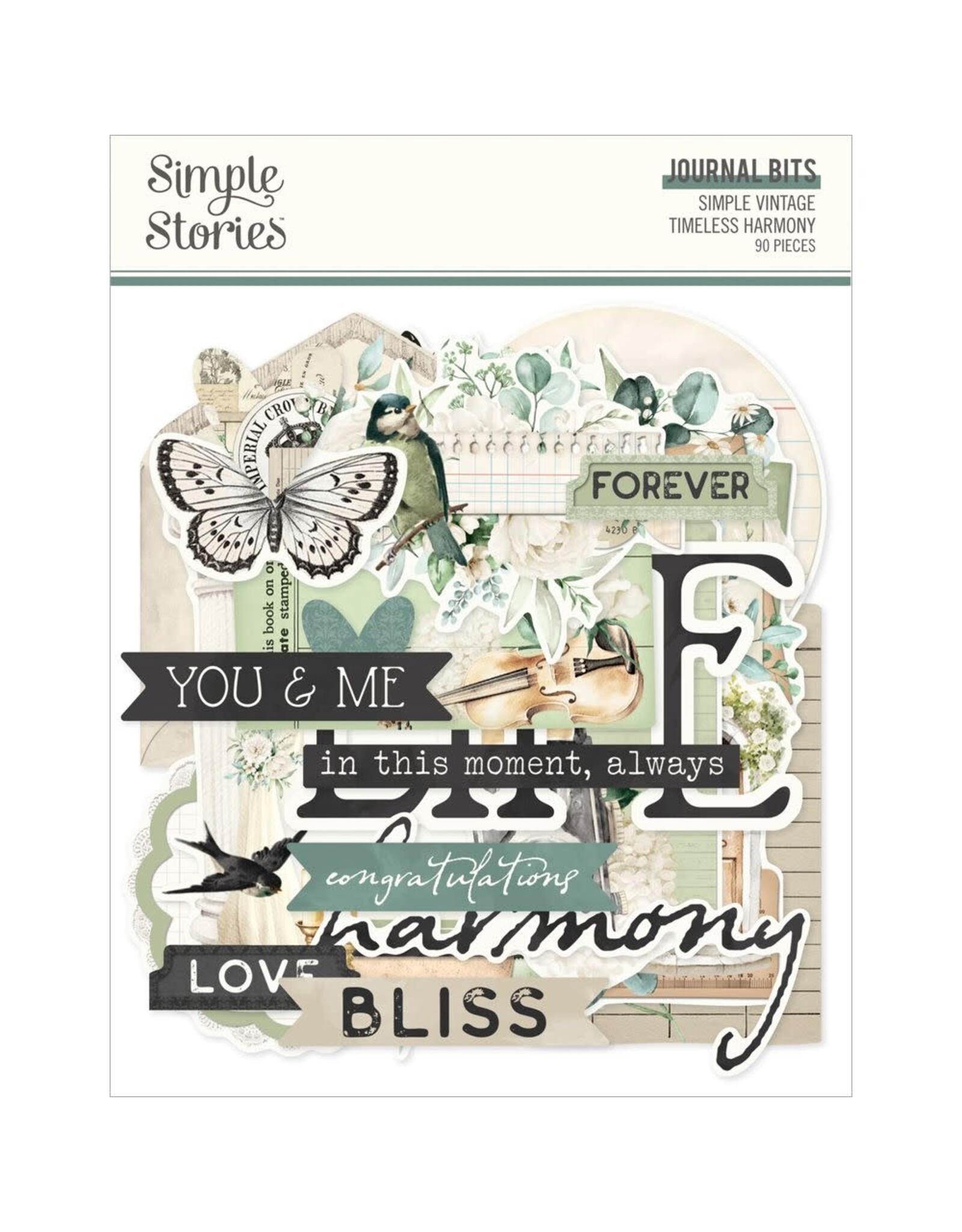 SIMPLE STORIES SIMPLE STORIES VINTAGE TIMELESS HARMONY JOURNAL BITS & PIECES 90/PK