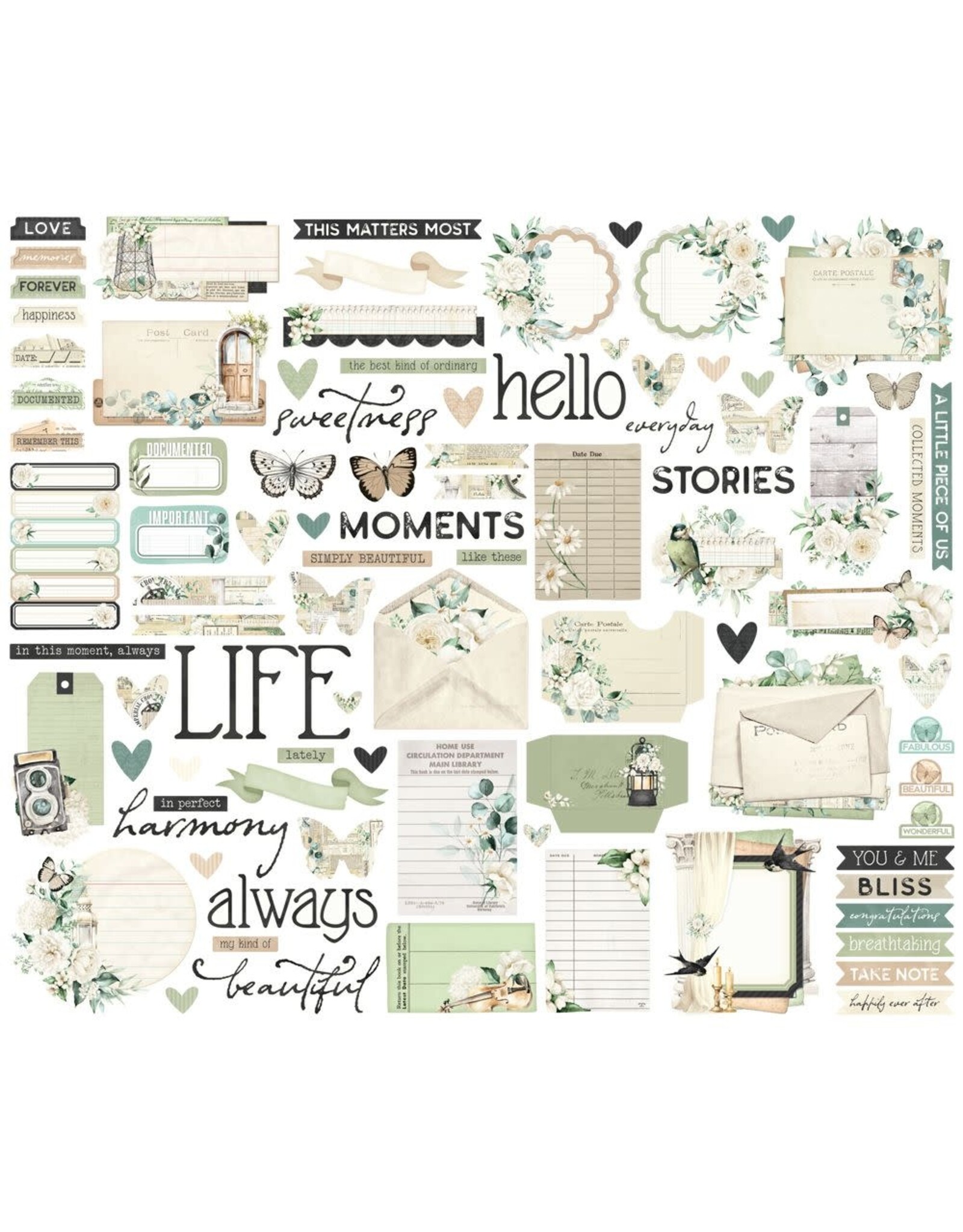 SIMPLE STORIES SIMPLE STORIES VINTAGE TIMELESS HARMONY JOURNAL BITS & PIECES 90/PK