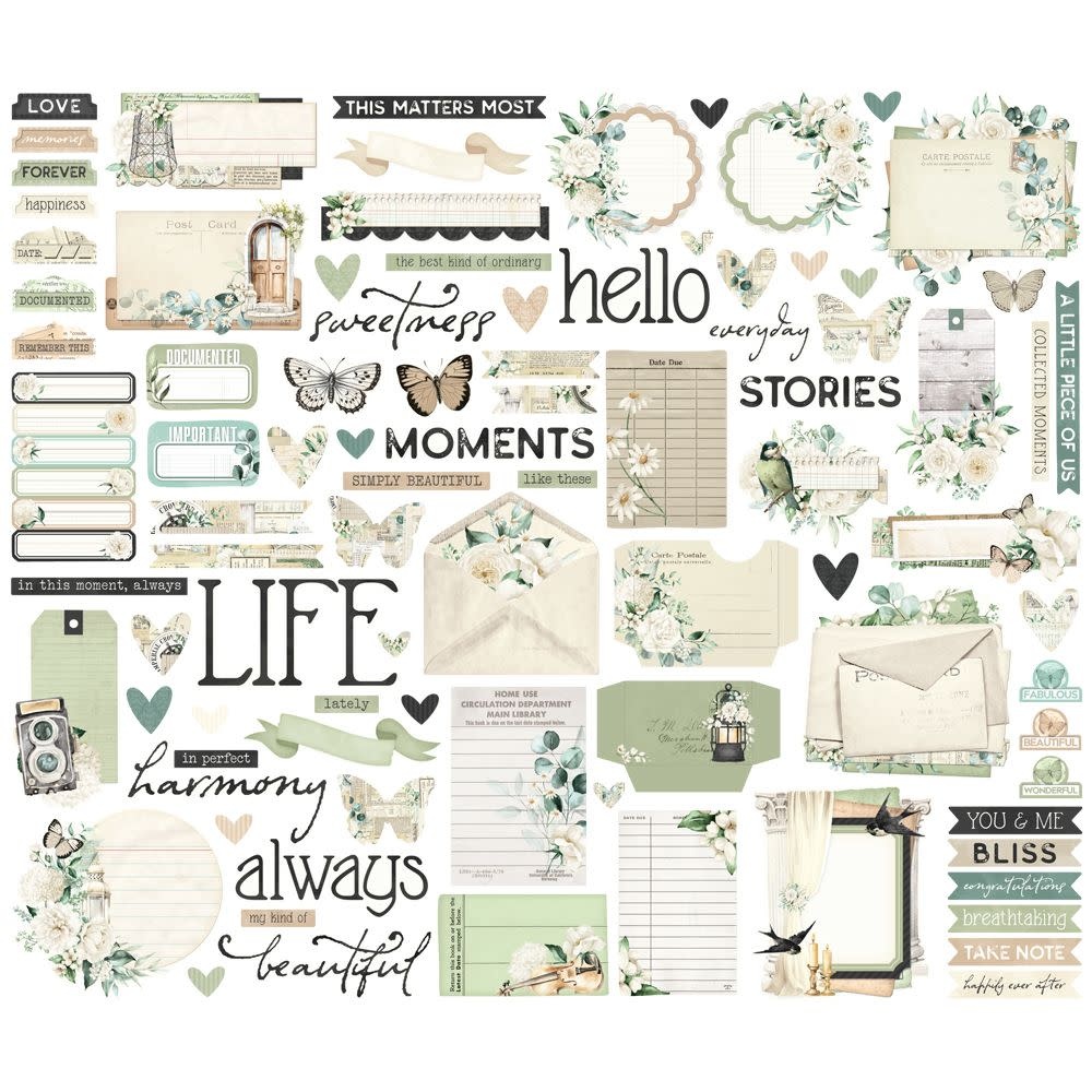 SIMPLE STORIES SIMPLE STORIES VINTAGE TIMELESS HARMONY JOURNAL BITS & PIECES 90/PK