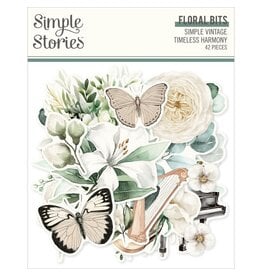 SIMPLE STORIES SIMPLE STORIES VINTAGE TIMELESS HARMONY FLORAL BITS & PIECES 42/PK