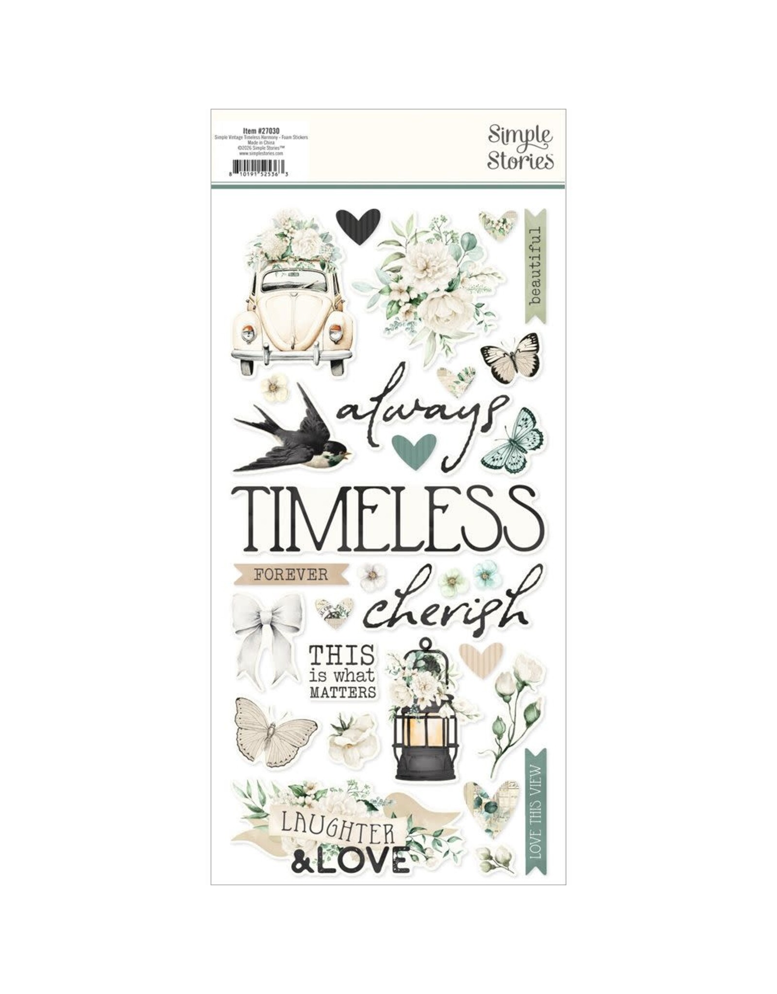 SIMPLE STORIES SIMPLE STORIES VINTAGE TIMELESS HARMONY FOAM STICKERS