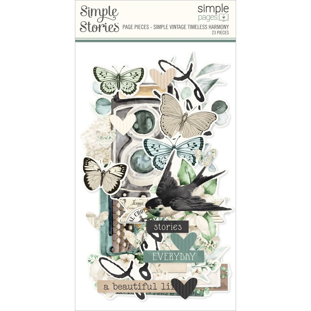 SIMPLE STORIES SIMPLE STORIES SIMPLE PAGES VINTAGE TIMELESS HARMONY PAGE PIECES 23/PK
