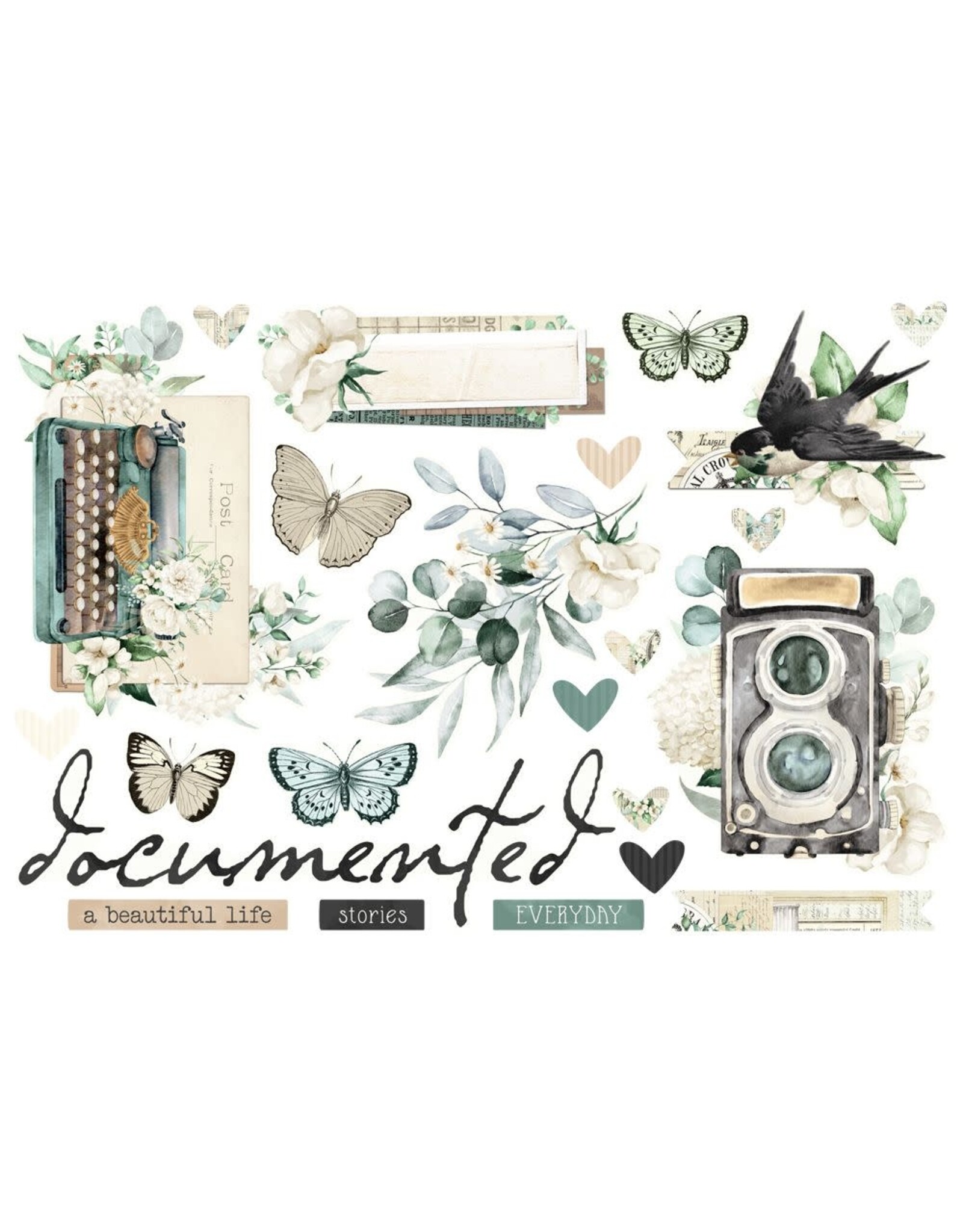 SIMPLE STORIES SIMPLE STORIES SIMPLE PAGES VINTAGE TIMELESS HARMONY PAGE PIECES 23/PK